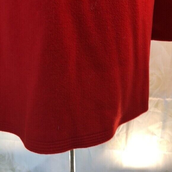 Vintage Penguin Red 100% Pure Wool Over Coat Plaid Lining Size 16 Made in USA - Picture 4 of 9